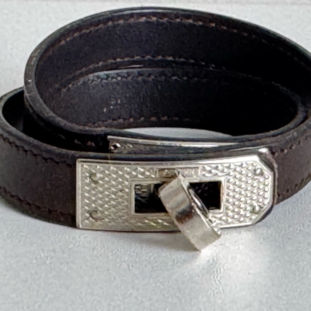 Hermes Silver Textured Bracelet